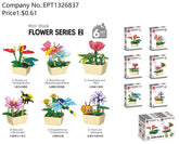 Display box insect and flower blocks 6 small boxes
